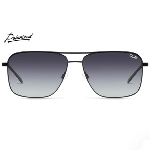 Quay Australia Other - QUAY Poster Boy Sunglasses Polarized Black Aviator Frame Smoke Gradient Lenses